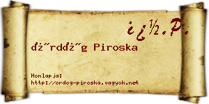 Ördög Piroska névjegykártya